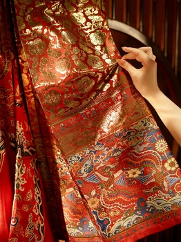 שושלת מינג Hanfu פני סוס חצאית נשים אדום כחול&6m קפלים החצאית סינית מסורתית בגדים שמונה זוגות של קפלים MaMian Qun