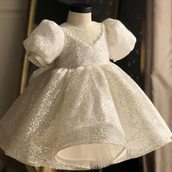 התינוק שמלות לבנות טבילה בגדי תינוקות 1 שנה מסיבת יום הולדת השמלה הפעוט הנסיכה חתונה שמלת ילדה שמלות