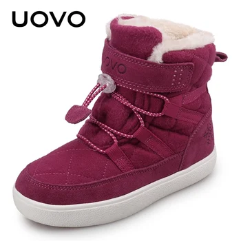 UOVO הגעה לניו הילדים חורף שלג אופנה ילדים חמים מגפי בנות נעליים עם בטנת קטיפה גודל 28-38