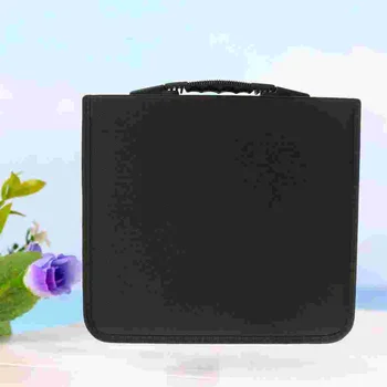 320 דיסקים נייד תקליטור DVD הארנק מחזיק תיק תיק אלבום תקשורת ארגונית קופסא לאחסון(שחור)