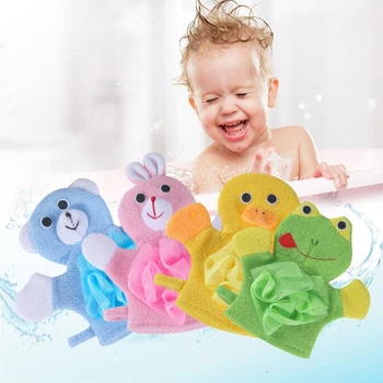 1pc הרך אמבטיה מברשות מגבת קריקטורה חמודה הילדים אמבטיה כפפות פילינג ספוג מקלחת גוף מברשת וציוד לתינוק אמבטיה צעצוע