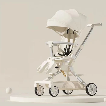 עגלת תינוק ארבעה גלגלים, טיולון דו כיווני קל משקל תינוק עגלת ילדים, עגלת תינוק עגלה עם תינוק נוחות