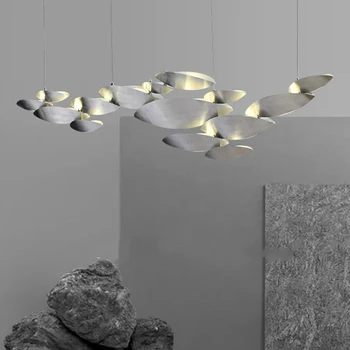 אמנות LED נברשת תליון אור מנורת הפוסט-מודרנית חידוש חי האוכל האי מסתובב נירוסטה וילה לובי גופי