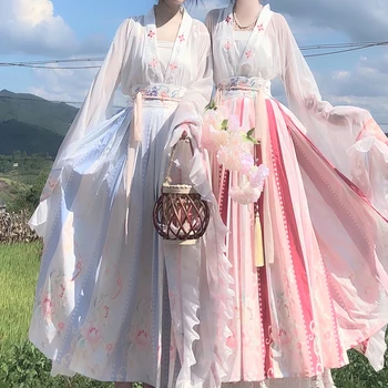 גדול גלי שרוולים הסיני המקורי Hanfu חליפת שמלת נסיכה נשים פיות תלבושת של פולק הבגדים הנשי ווי ג ' ין שושלת אביב