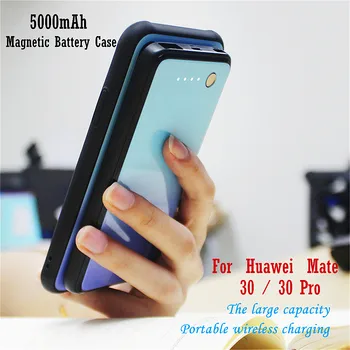 נייד מגנטי Powerbank טוען לחפות Mate Huawei 30 Pro Wireless מטען סוללה מקרה עבור Huawei Mate 30 סוללה מקרה