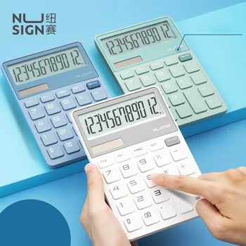 Deli12 ספרות השולחן השמש מיני מחשבון כפתורים גדולים עסק כלכלי חשבונאות כלי калькулятор עבור Office סטודנט בבית הספר