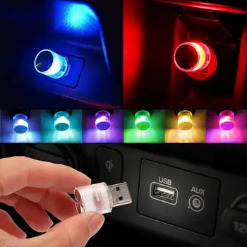 USB מיני מכונית קלה, תקע אווירה LED אורות המכונית מנורה דקורטיבית תאורת חירום מחשב נייד כוח אוטומטי הפנים אורות ליל