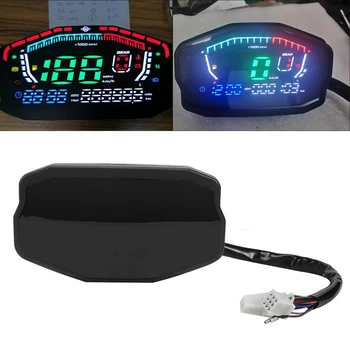 אופנוע אוניברסלי תצוגת LCD Tachometer מים מד חום דיגיטלי מד מהירות מד הדלק תצוגת לוח המחוונים.