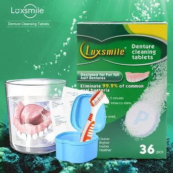 Luxsmile שיניים תותבות ניקוי טבליות 180Tabs תוסס גלולות מנקה טיפול בקשישים היגיינת הפה הלבנת להסיר את הפלאק