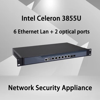 HUNSN חומת האש של Mikrotik Pfsense ARS10 Intel Celeron 3855U VPN רשת ביטחון מכשיר הנתב למחשב 6Lan 2SFP 2USB 1COM 1VGA