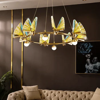פאר מודרני השינה אקריליק פרפר נברשת נורדי פשוט יצירתי LED בסלון תאורה מסעדה