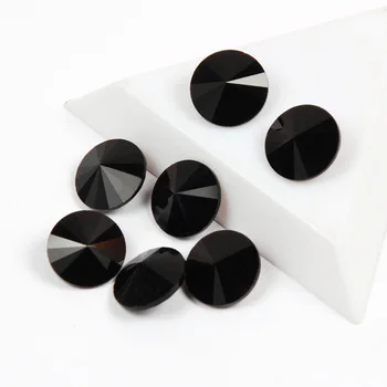 K9 זכוכית שחור סילון DIY תכשיטי אבני חן Pointback ריבולי אביזרים גבישים עגולים אמנות ציפורן אספקה אבנים