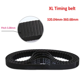 XL גומי תזמון חגורה סינכרונית חגורות תמסורת חגורה שחורה XL תזמון-אורך חגורת 320.04-360.68 מ 