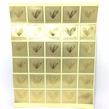 (300pcs/הרבה) זהב הבלטה מיוחדת כיכר איטום של אהבה מדבקות מתנה אריזות ממתקים תיבת קישוט מדבקה 3.5 ס 