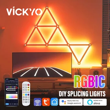 VICKYO LED WIFI חכם מנורת לילה RGBIC אפליקציה של שליטה מרחוק מוסיקה קצב בקרת שחבור הסביבה המנורה עבור חדר משחק עיצוב חדר השינה