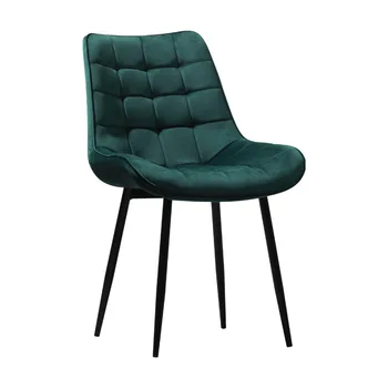 1 חתיכת צ ' ילי כיכר כיסא שחור עם רגלי מתכת, ירוק הקטיפה מושב עיצוב מודרני 46x55x89cm