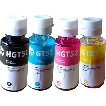 90MLor70ML/ בקבוק אוניברסלי דיו צבע עבור HP GT51 GT52 GT5810 GT5820 סדרת מדפסת הזרקת דיו עבור GT 51 52 5810 5820 מילוי דיו צבע