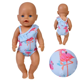 בובה בגדים פלמינגו בגדי קיץ, בגדי 43cm תינוק חדש נולד בגדי בובה לשחות האמריקאי 18 אינץ בובות הנערה בביקיני