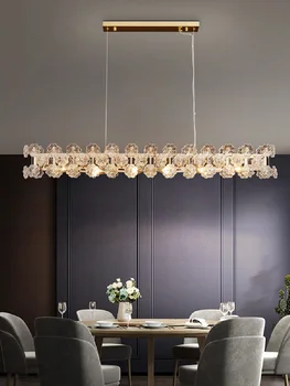 הפוסט-מודרנית חדר האוכל נברשת נורדי יוקרה בחדר האוכל האור יצירתי זכוכית צורת הפרח הבית עיצוב תאורה מנורות