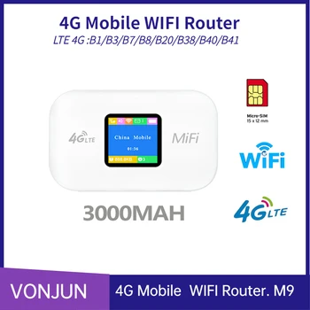 M9 רשת אלחוטית 4G LCD כיס נתב Wifi 3000mAh נייד נקודה חמה אלחוטית פתוחה מודם עם חריץ לכרטיס ה-Sim