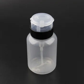 200ML מקצועי אמנות ציפורן כלי מסיר לק בקבוק עם שחור לנעילה כובע פלסטיק מסמר משאבת בקבוקים