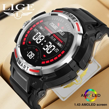 LIGE 2023 החדש החכם High-end שעונים גברים I68 עמיד למים Bluetooth שיחה Smartwatch AMOLED HD מסך NFC שעון יד דיגיטלי