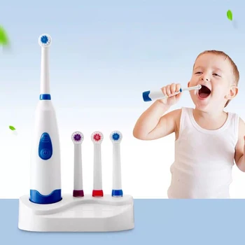 מברשת שיניים חשמלית להגדיר עבור ילדים ומבוגרים מופעל באמצעות סוללה חשמלית מברשת זיפים רכים עמיד למים אקוסטית מברשת שיניים