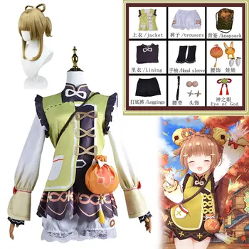 משחק אנימה Genshin השפעה YaoYao Cosplay תלבושות נשים ילדים שמלה לוליטה יפה המדים יאו יאו החליפה תלבושת ליל כל הקדושים