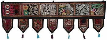 שטיח חלון ואלאנס אתני הדלת תלוי בעבודת יד רקומה וינטג ' טופר מסורתי משובח טלאים טוראן