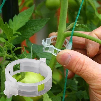 100pcs פלסטיק צמח קליפים תומך מתחבר לשימוש חוזר להגנה השתלת מתקן לשתול ירקות עגבניות כלים גן אספקה