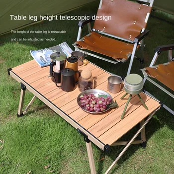 בחוץ שולחנות קמפינג פיקניק בשטח המחנה שולחן מתקפל נייד שולחן קמפינג סגסוגת אלומיניום אגרול השולחן