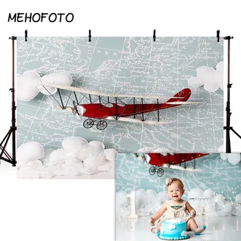 MEHOFOTO מטוס רקע ילד קטן טייס מקלחת תינוק קישוטי רקע תינוק מסיבת יום הולדת צילום תפאורות
