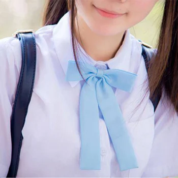 Kawaii נשים מוצק ארוך בצבע עניבת הפרפר לקשור יפנית בנות בית הספר JK המדים תלמידים בנות עניבה קוספליי לוליטה Gravata Borbolet