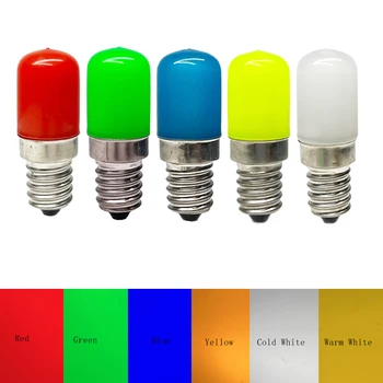 מיני E12 E14 T18 נורת המקרר האור PC כיסוי AC 110V-220V המקפיא הנורה 2W הנורה אדום ירוק כחול צהוב קר / לבן חם