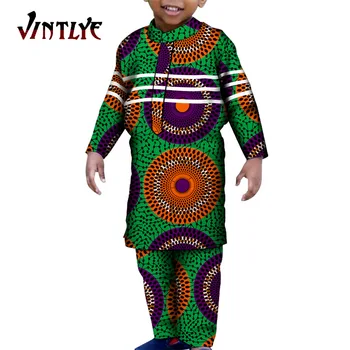 אפריקה הבגדים של הילדים אנקרה אופנה של הילד חליפות 2 חלקים סטים מודפסים, חולצות ומכנסיים של התינוק מתנות ללבוש למסיבה WYT490