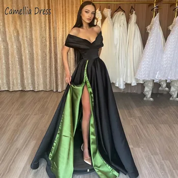 מקסים מתוקה קו שמלות ערב צד שסף Vestidos דה פיאסטה Elegantes פארא Mujer 2023 את כתף שמלת ערב