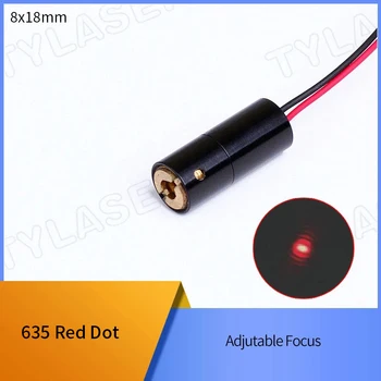 D8X18mm Focusable מודול לייזר 635nm 1mW 5 mw ראש הלייזר האדומה מדידת כלי זכוכית/PMMA עדשה תעשייתי APC הנהג.