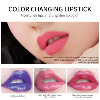 1~5PCS טמפרטורת צבע משתנה שפתון איפור עמיד למים לחות לשפתיים Nonstick כוס ג ' לי ליפ גלוס קוסמטיים
