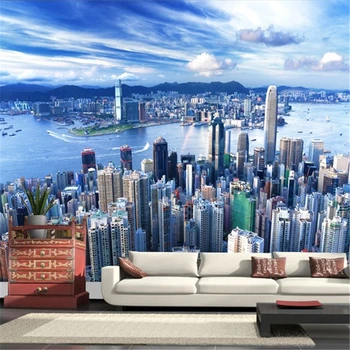 beibehang מנהטן 3d המסמכים דה paede,אדריכלי פנורמה של העיר המודרנית בסלון טלוויזיה רקע השינה 3d ציור קיר טפט