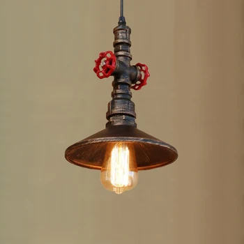 לופט וינטאג', רטרו, מנורות צינור מים נברשת ברזל מסעדה בר תעשיית הרוח קפה במעבר מדרגות תליון מנורה