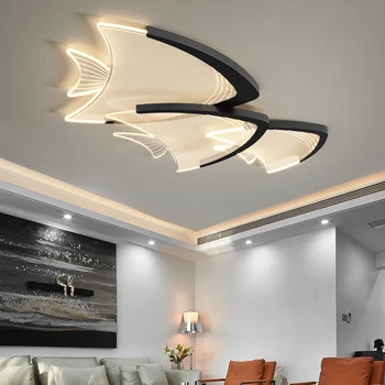 יצירתי LED מנורת תקרה מודרנית פשוטה גופי תאורה נורדי הסלון הראשי מנורות חדר השינה החדש ללמוד דג זהב מנורת התקרה