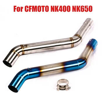 על CFMOTO NK400 NK650 מערכת הפליטה הקישור צינור שונה להתחבר התיכון צינור נירוסטה להחליק על אופנוע 51mm