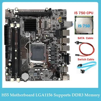 תומך I3 530 I5 760 סדרת מעבד זיכרון DDR3 לוח אם +I5 750 מעבד+החלפת כבל+SATA כבל
