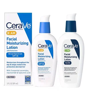 CeraVe לחות קרם פנים בבוקר בערב יום קרם לילה עם SPF30 תיקון עור רגיש Nicotinamide Ceramide קרם 89ml