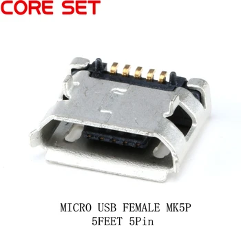 100PCS מיקרו USB 5P Socket 5 פינים MK5P SMD לטבול הנשי מחבר MINI USB