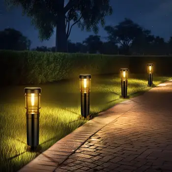 4 ערכת סולארית LED גן מסלול אורות IP65 עמיד למים תאורה חיצונית קישוט הגן אורות הדרך פטיו בכניסה מנורות דשא