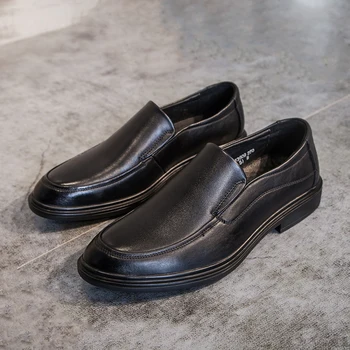 מזדמנים עסקי נעלי גברים גברים מבוגרים סבא אבא של מתנת יום נעלי עור זכר מוקסינים נוח להחליק על נעלי Mens 3609