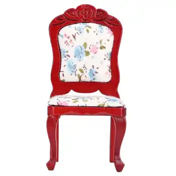 1:12 בית הבובות כיסא אלגנטי בית בובות מיניאטורי כיסא עץ עבור הבית עבור חובבים עבור מסיבת החג