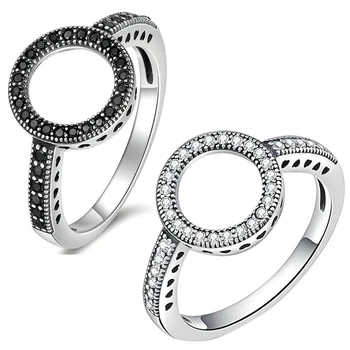 FDLK האופנה ריינסטון הילה טבעת חלול עגול דמוי יהלום טבעת אצבע נשית החתונה טבעות אירוסין תכשיטים Gfts