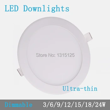 עובי 3W/6W/9W/12W/15W/18W/24W סיבוב dimmable downlight LED חירום LED לוח / painel אור המנורה על השינה luminaire